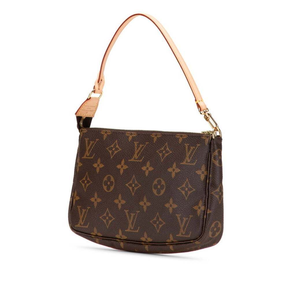 LOUIS VUITTON Brown Monogram Leather Pochette Mini Bag - Picture 2 of 12